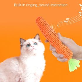 Pet cat toys nibbling toys cute paper rope carrot toys with built-in bells