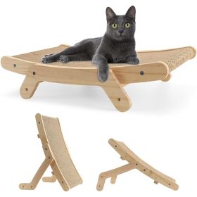 5 Changeable Forms Cardboard Cat Scratcher Double-Sided Cat Scratching Pad With Solid Wood Structure Indoor Reversible Cat Scratcher Lounge