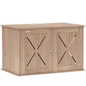 PawHut Hidden Cat Litter Box Enclosure with Ventilated Door, Cat Hole, Cat Washroom, Indoor Cat House, Walnut