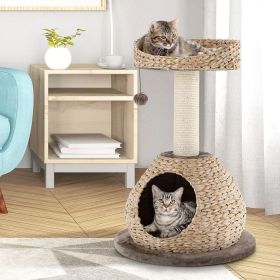28 Inches Hand-Made Cat Tree Tower with Jump Platform