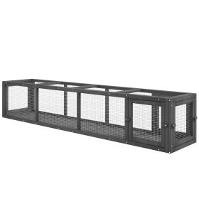 PawHut Wooden Cat Run with Weather Protection, Connecting Inside and Outside, 79"L x 15"W x 15"H, Dark Gray